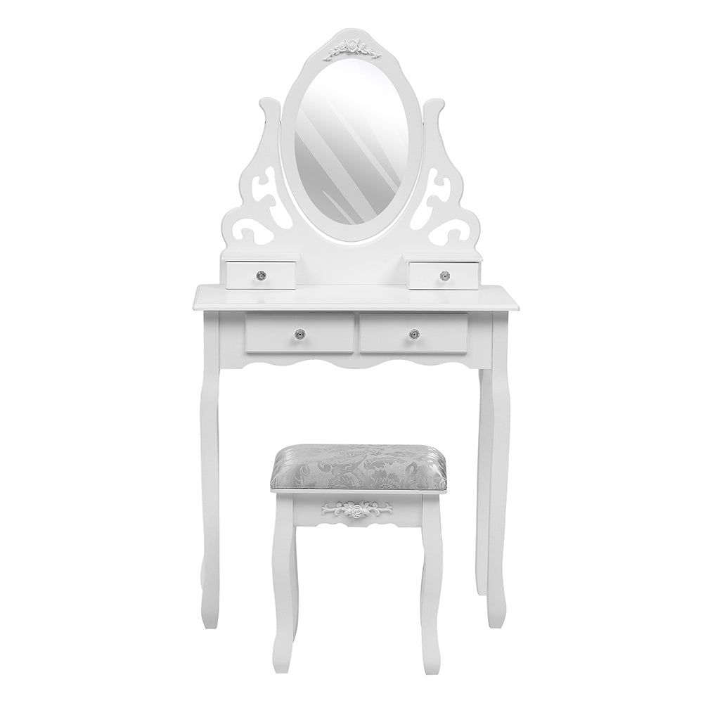 Makeup Vanity Desk with Mirror and Stool