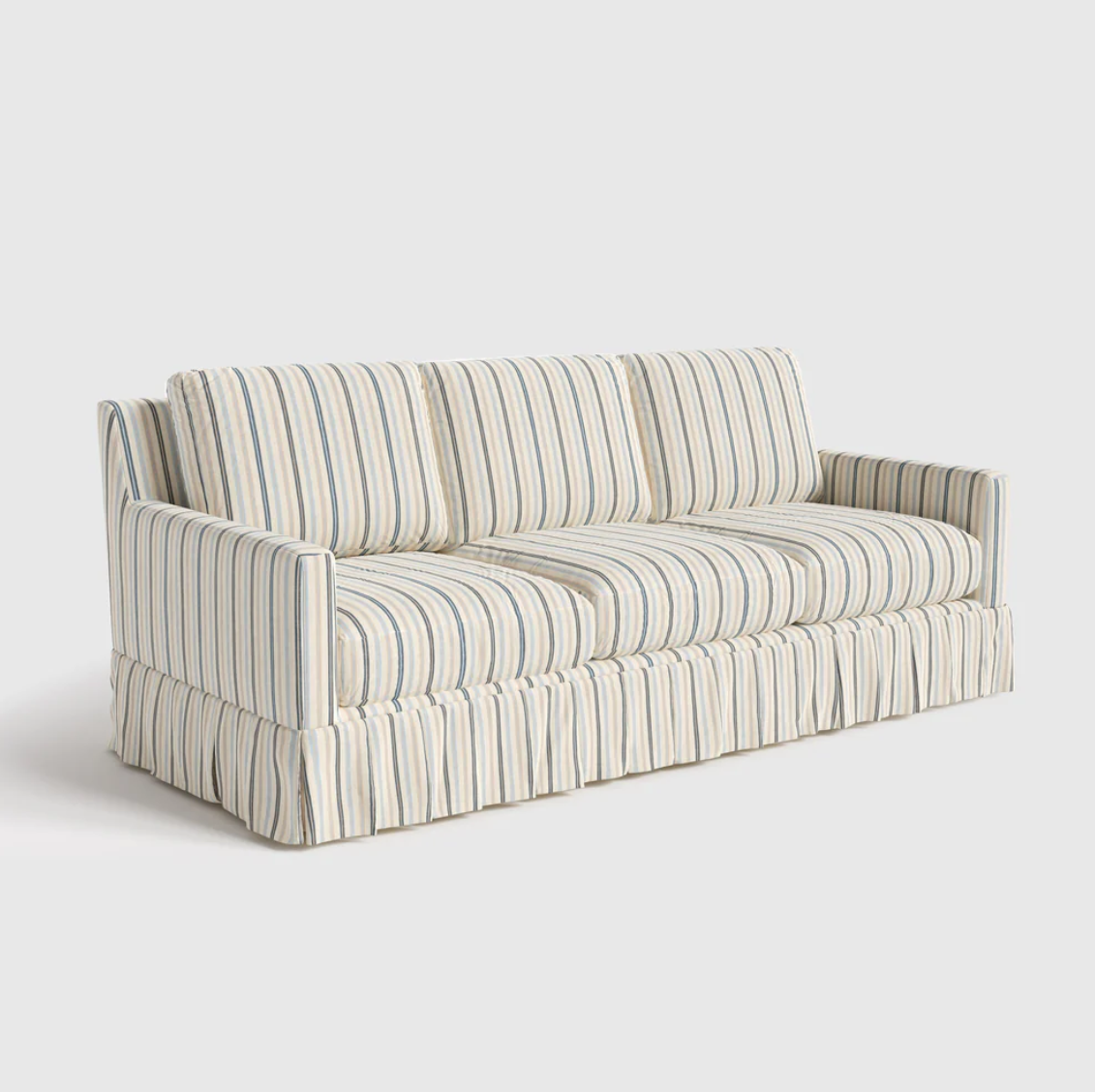3 Seater Detachable Stripped Pattern Sofa with Skirted Base