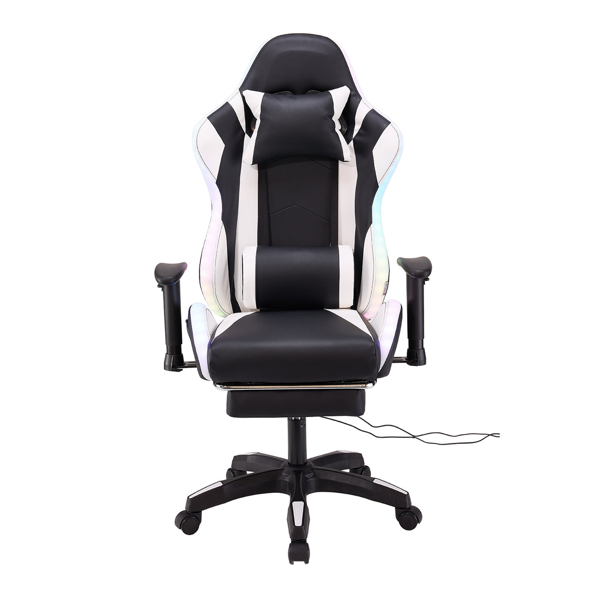 New Adjustable Gaming Chair with RGB Light and Massage Lumbar Support