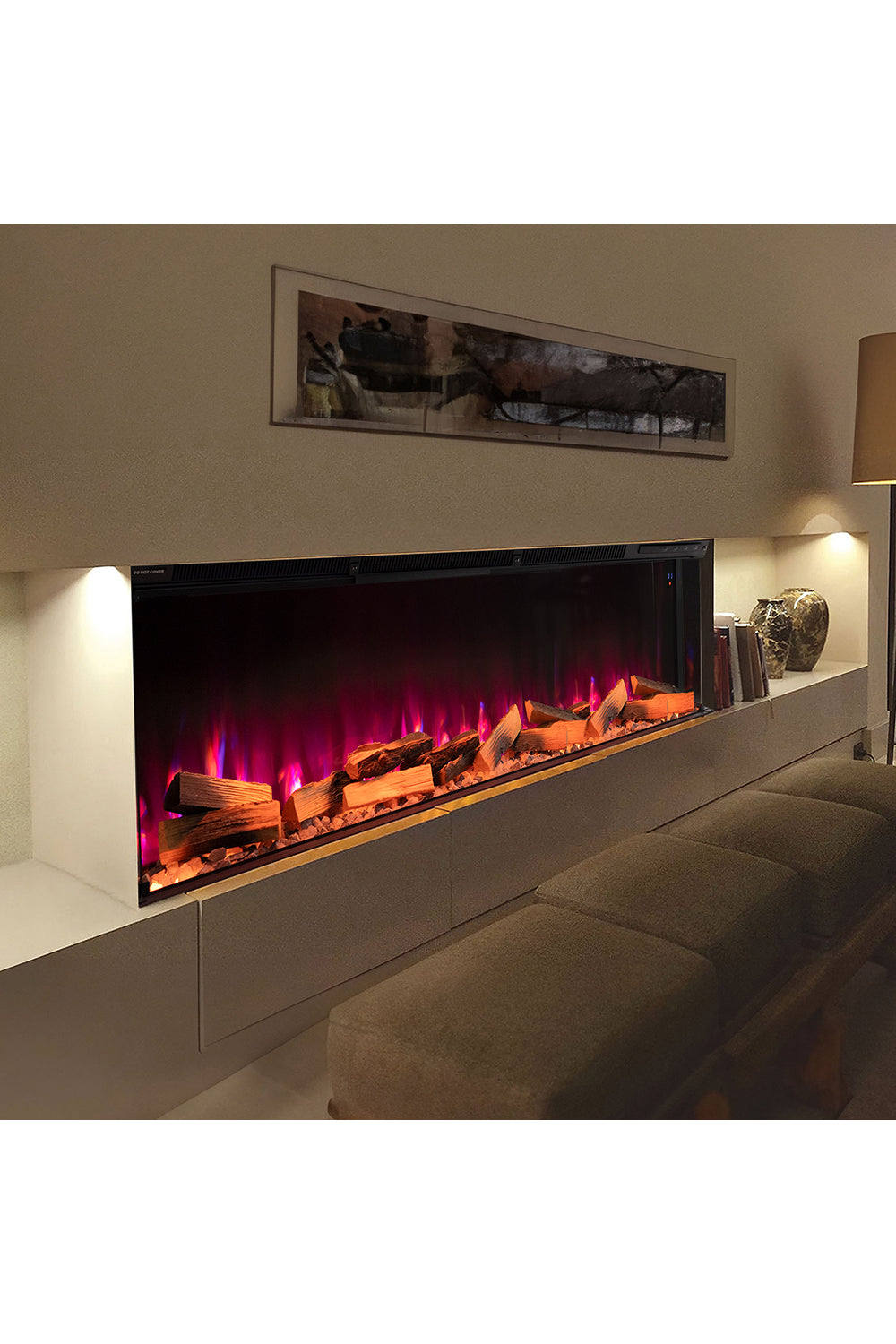 New 40/50/60/70 inch Smart Control 3-Sided Electric Fireplace with Crackling Sound