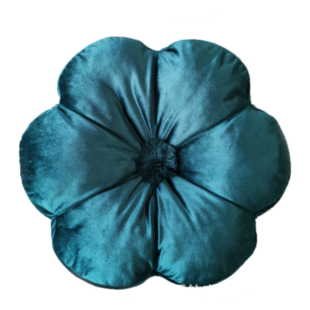 New Flower Velvet Lumbar Pillow Cushion Green