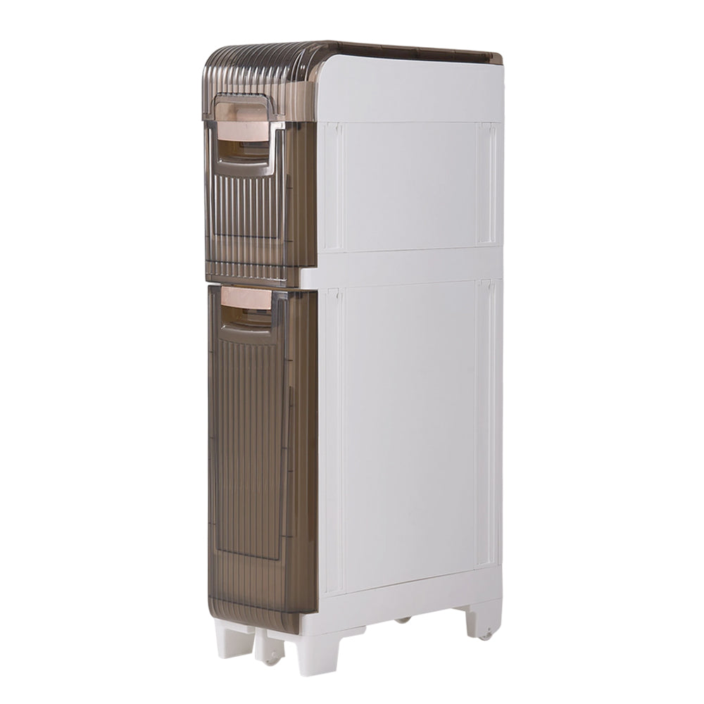 New 3 Tier Plastic Tall Narrow Storage Cabinet with Movable Wheels