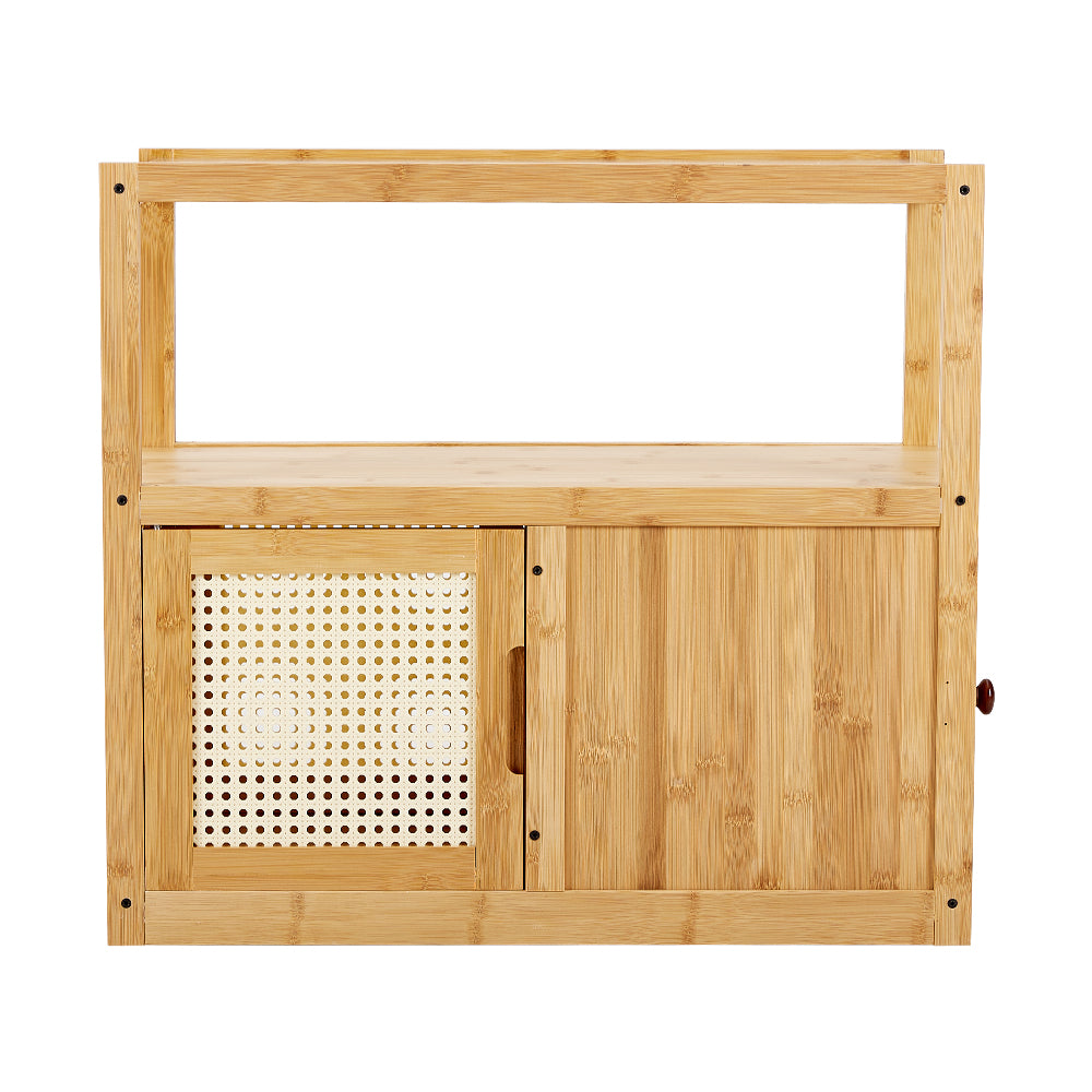 New Wooden Glass Side Table with Wheels