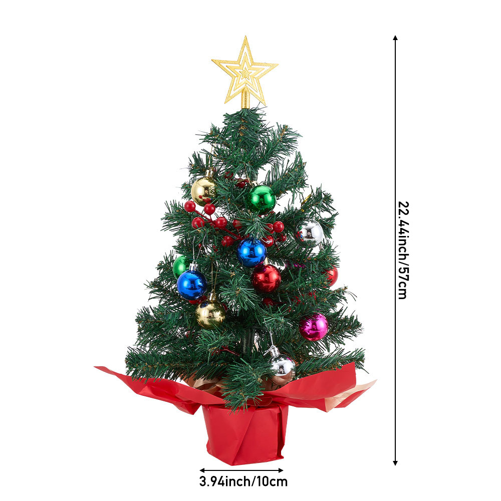 New Mini Christmas Tree with Lights with Golden Star