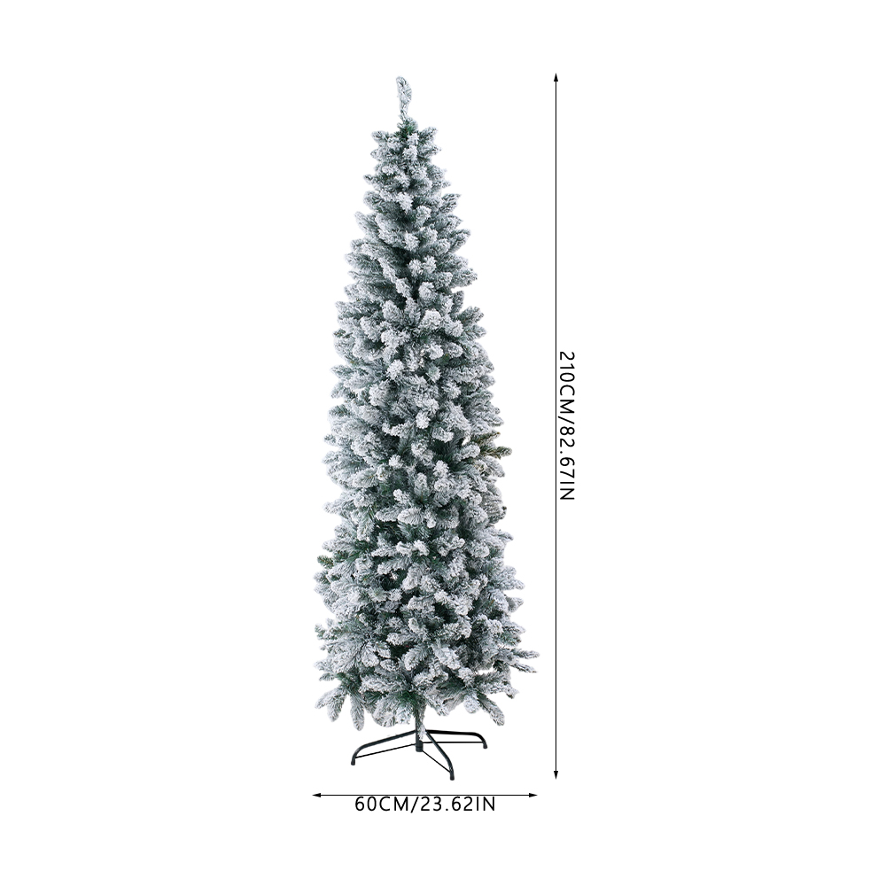 New Flocked Christmas Tree with X-Frame Stand 210cm H