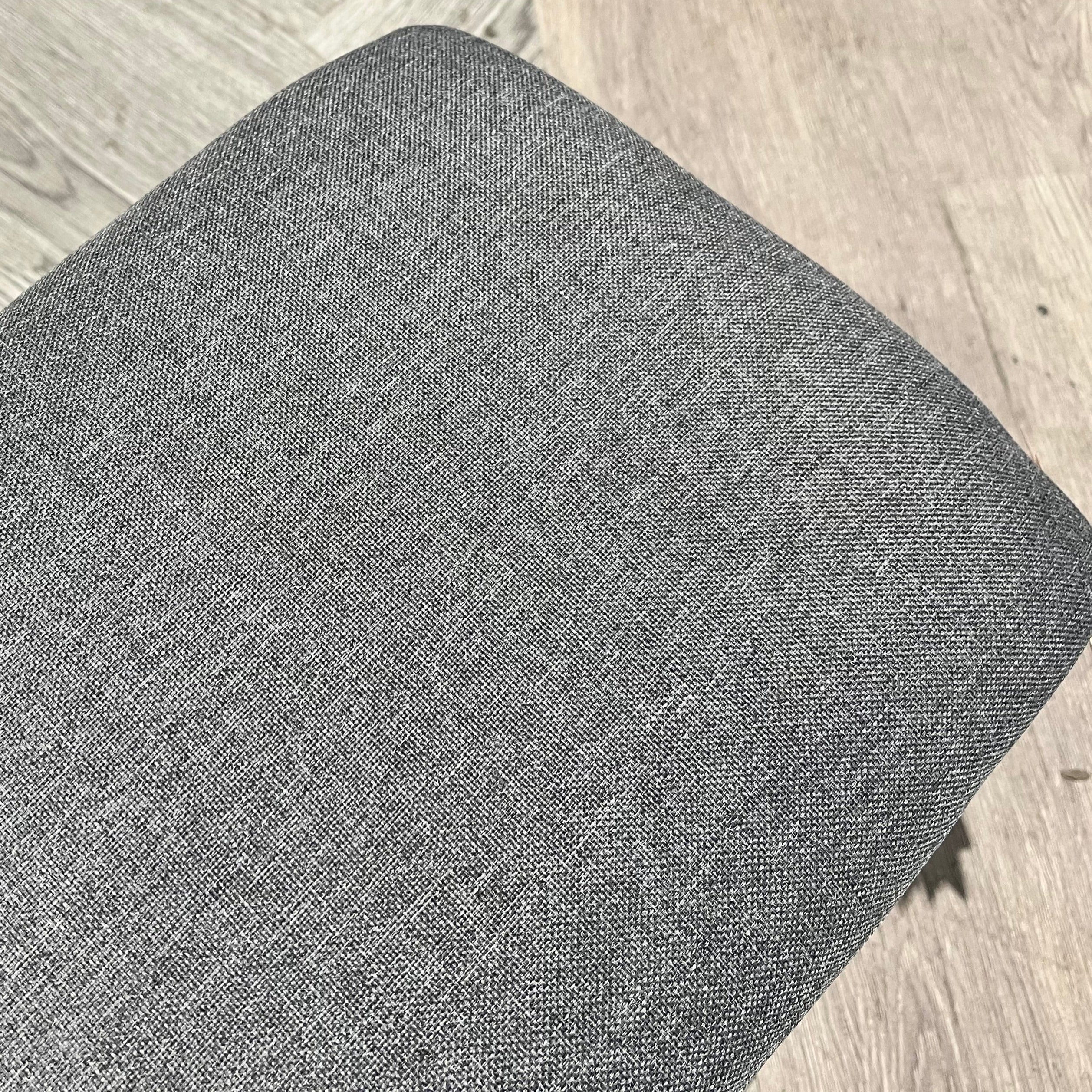 Grey Linen Rectangular Footstool