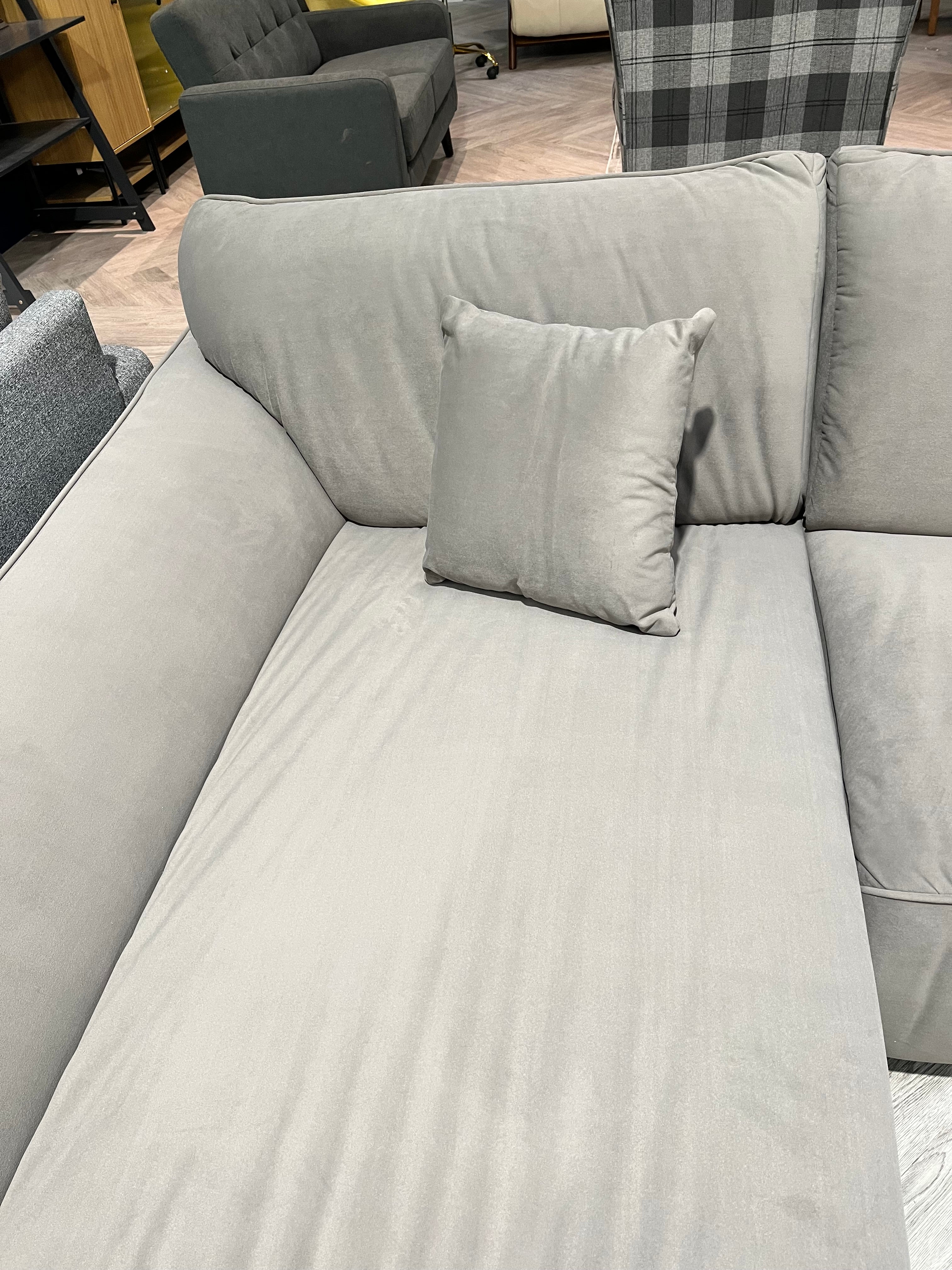 3 Seater L-Shaped Corner Sofa with Cushions Grey