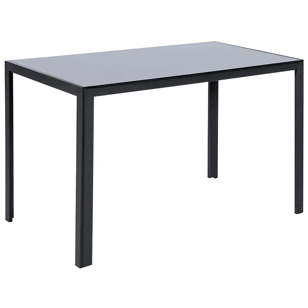 NEW Black Rectangular Tempered Glass Dining Table 140cm W