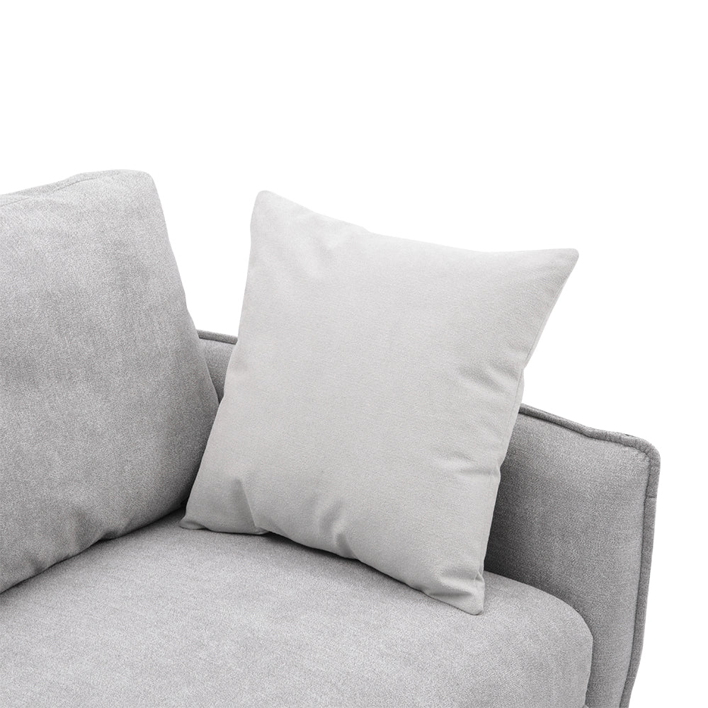 New Light Grey Fabric 3 Seater Sofa with Pillows