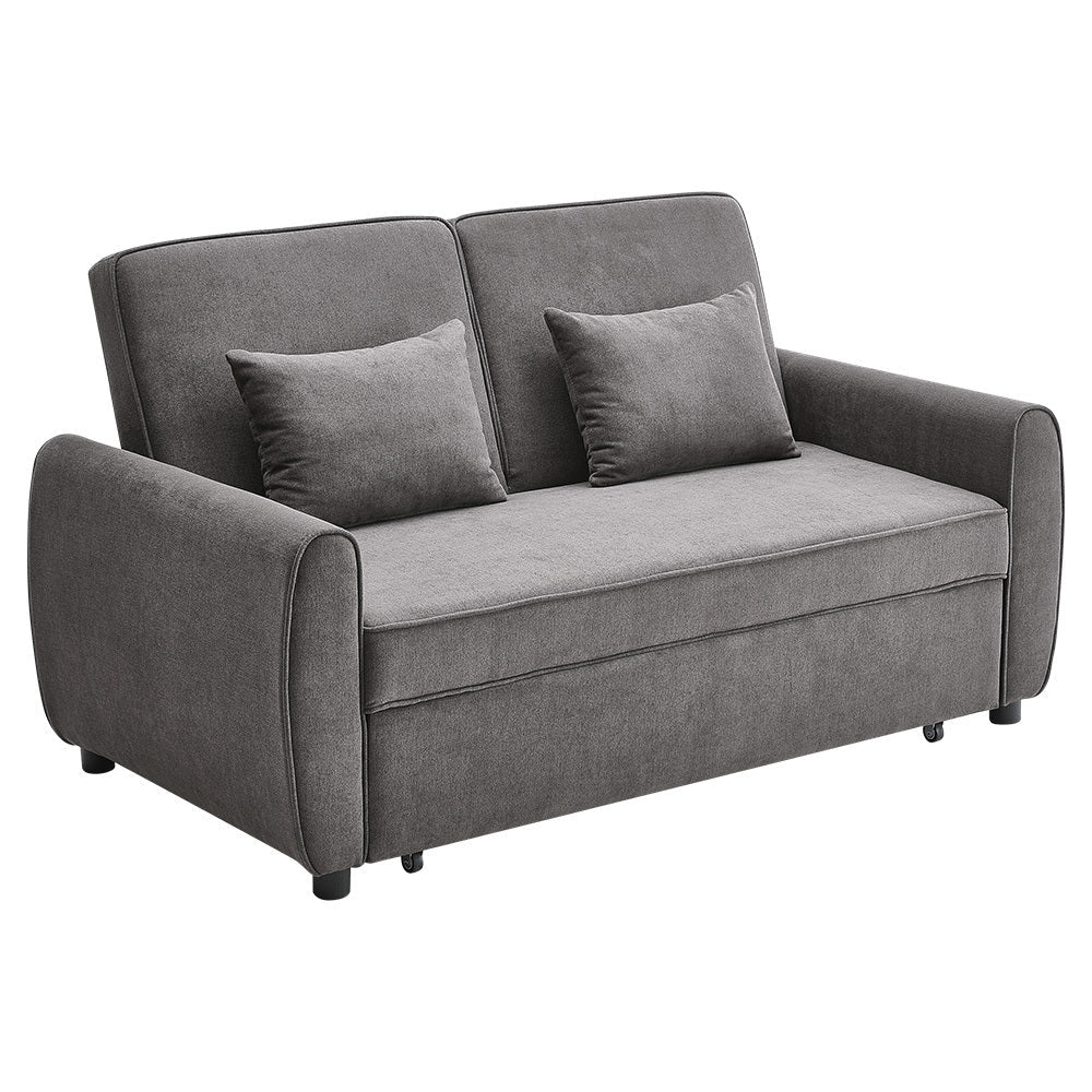 NEW Grey Convertible Sofa Bed with 2 Cushions