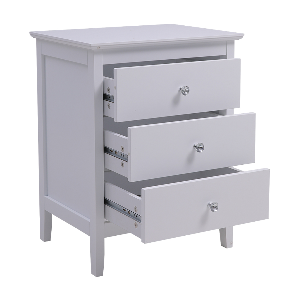 New White 3 Drawers Vertical Storage Cabinet