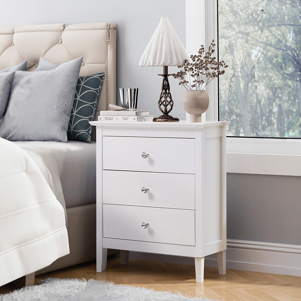 New White 3 Drawers Vertical Storage Cabinet