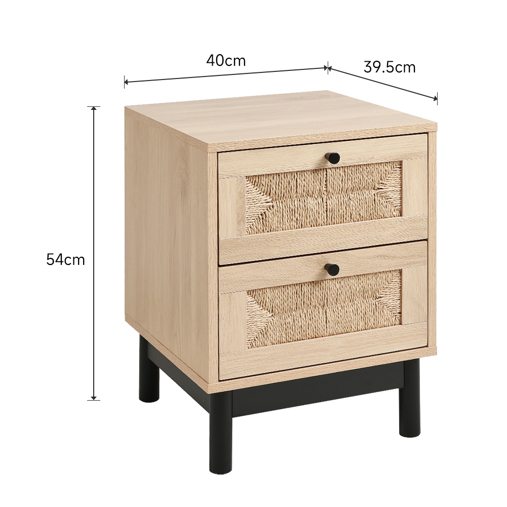 New 2 Drawer Woven Accent Cabinet Natural