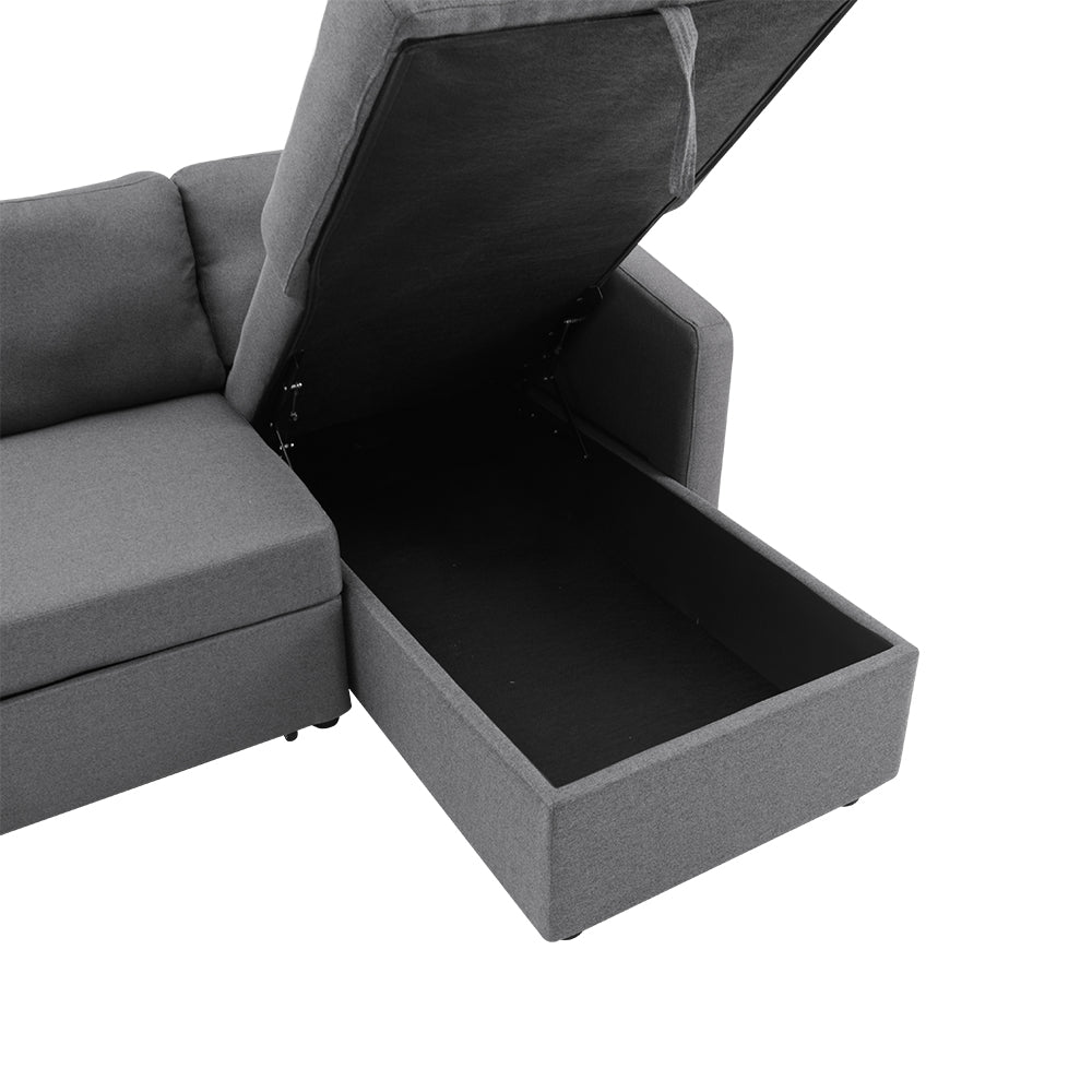 NEW Corner Sofa Bed 3 Seater L-Shaped Sofa with Storage