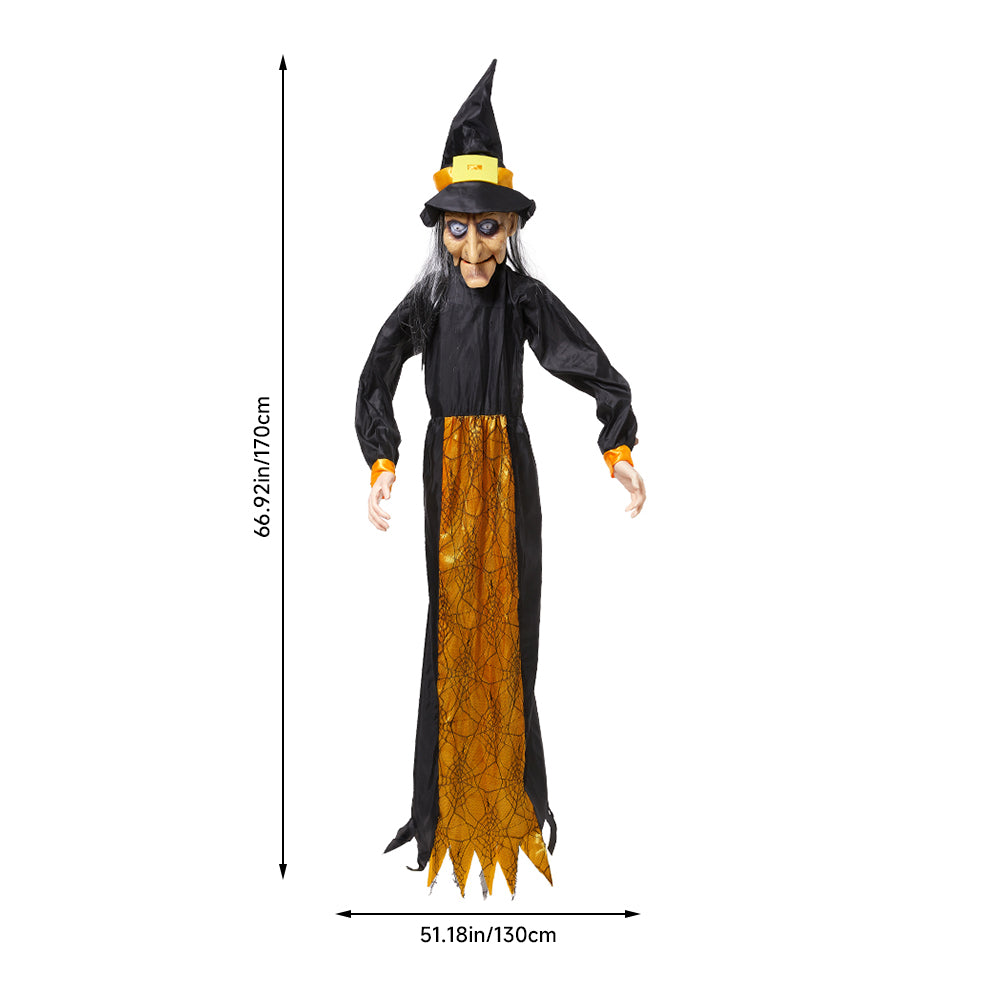 Halloween Sound Control Glowing Hanging Witch