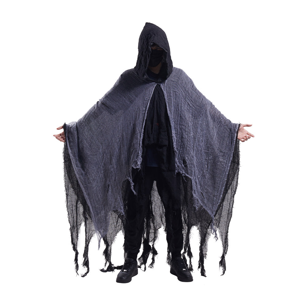 Halloween Costume Cosplay Skeleton Cloak Black