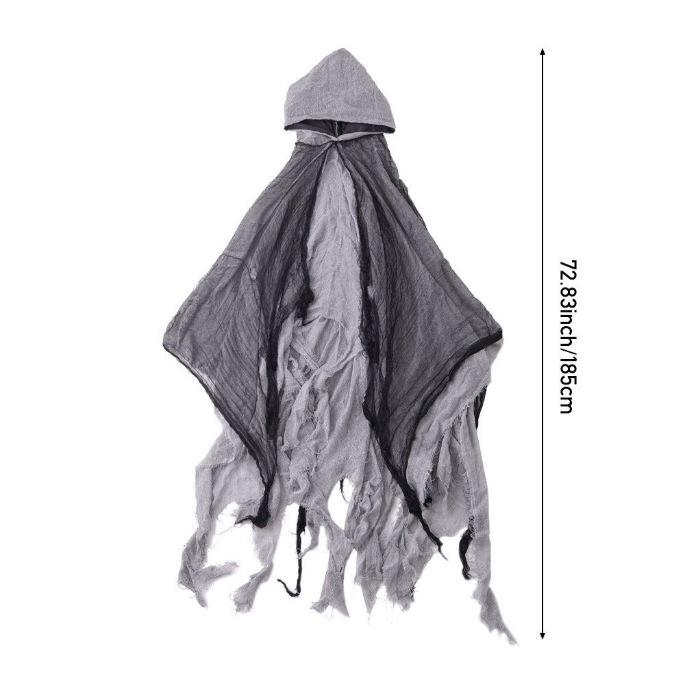 Halloween Costume Cosplay Skeleton Cloak Grey