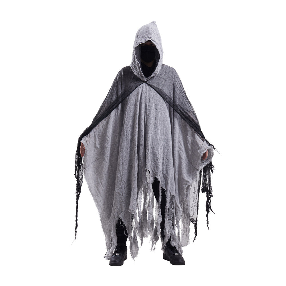 Halloween Costume Cosplay Skeleton Cloak Grey