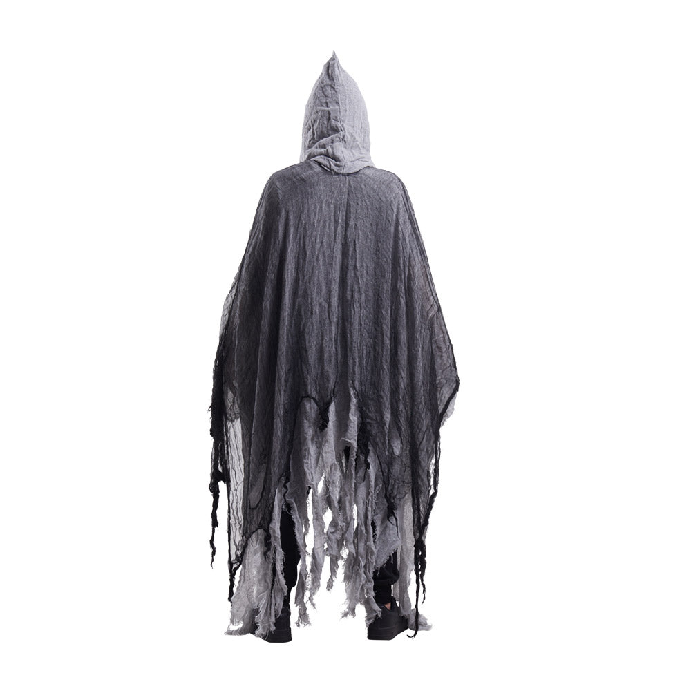 Halloween Costume Cosplay Skeleton Cloak Grey