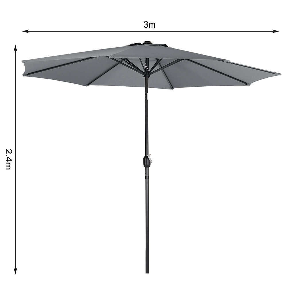 New 3M Sunshade Parasol Outdoor Garden Tilt Umbrella with Crank Polygon