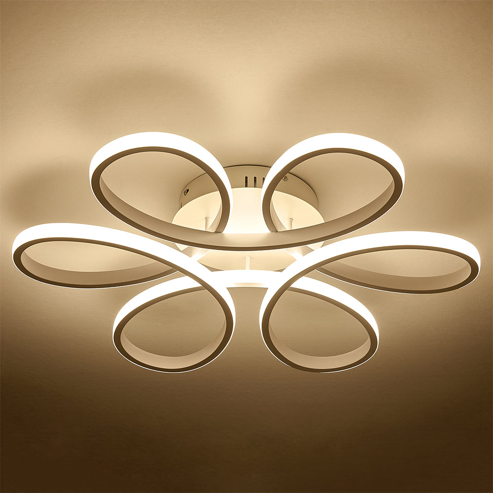 New Acrylic Light Adjusted Petal LED Semi Ceiling Light 58cm Dia