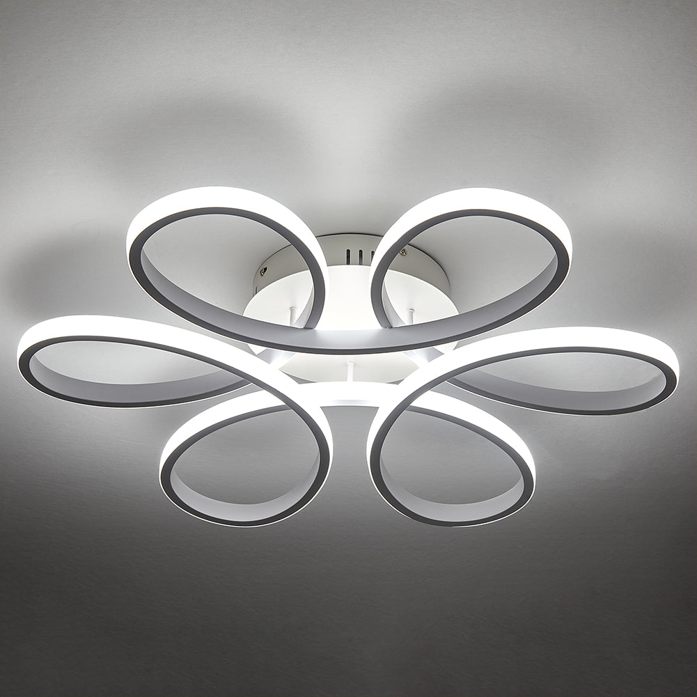 New Acrylic Light Adjusted Petal LED Semi Ceiling Light 58cm Dia