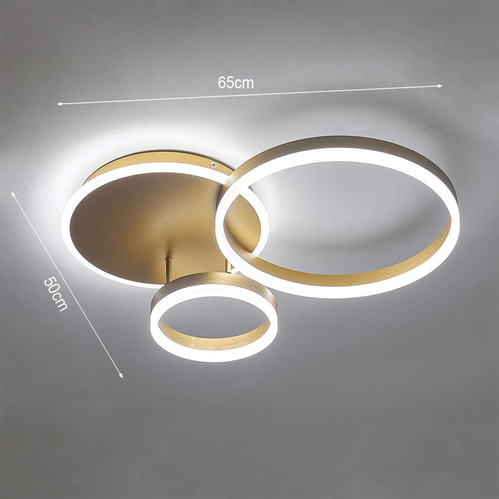 New Classic Golden Loops LED Ceiling Light Warm/Cool White Dimmable 65cm W