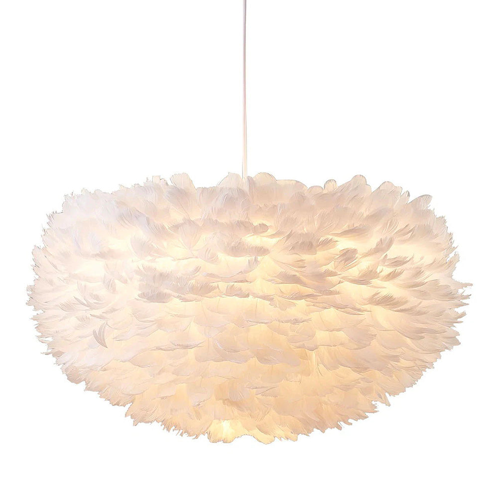 New Chic Feather 3 Light Pendant Light Fluffy White