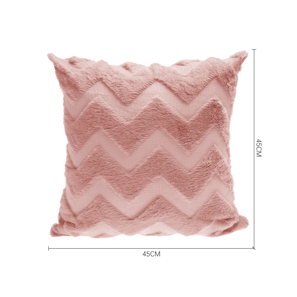 Pink Faux Fur Sofa Throw Pillow