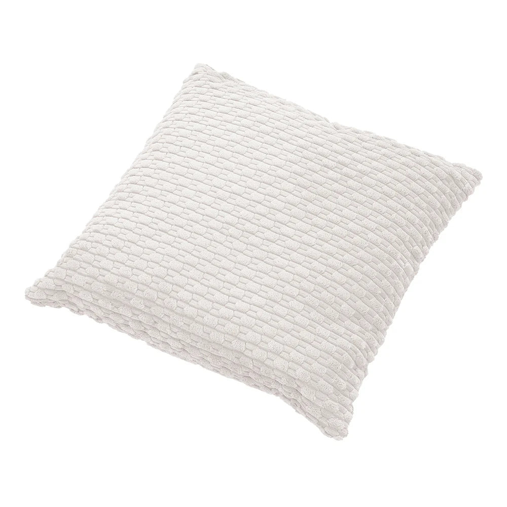 Corduroy Throw Pillow with Pillow Insert White