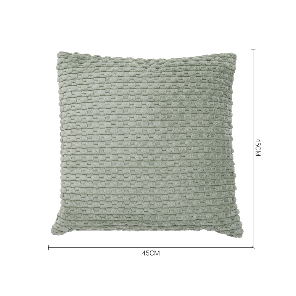 Corduroy Throw Pillow with Pillow Insert Green