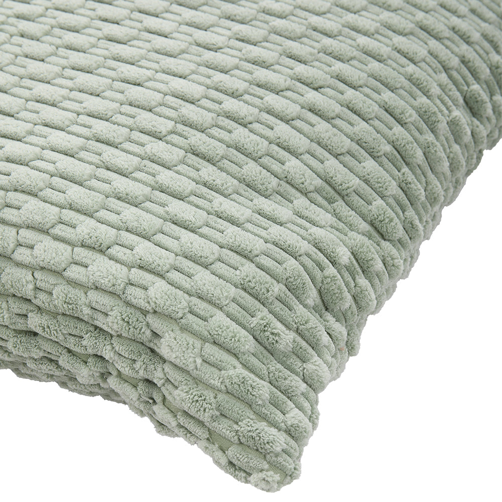 Corduroy Throw Pillow with Pillow Insert Green