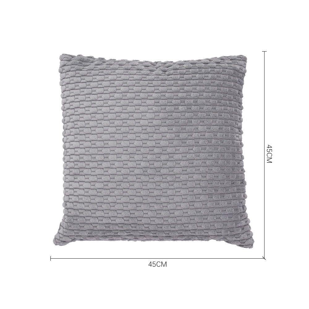 Corduroy Throw Pillow with Pillow Insert Grey