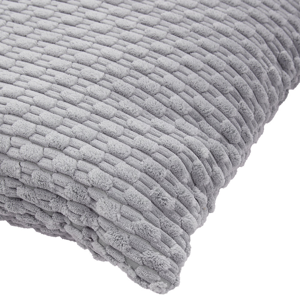 Corduroy Throw Pillow with Pillow Insert Grey