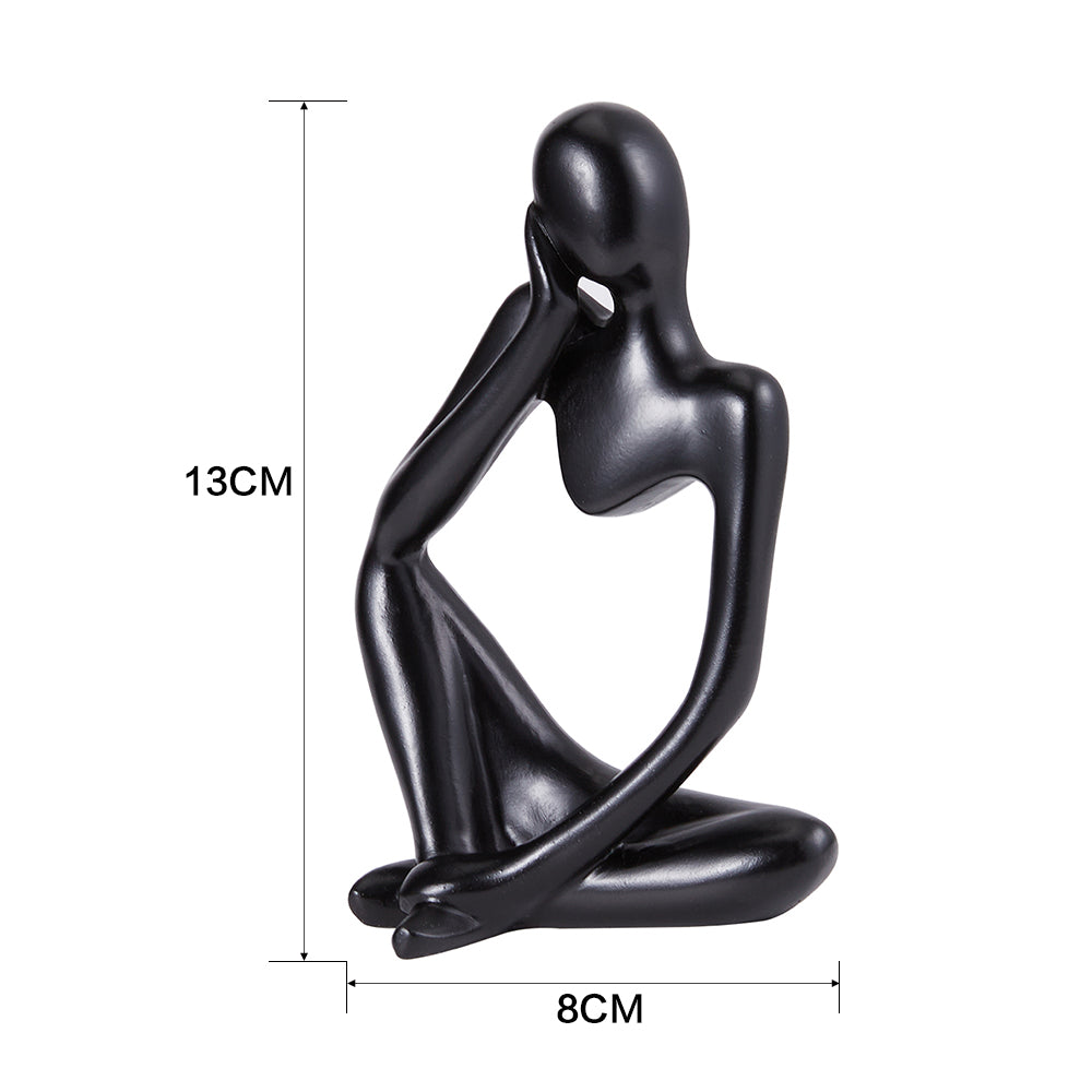 Abstract Resin Thinker Statue 13cm Black