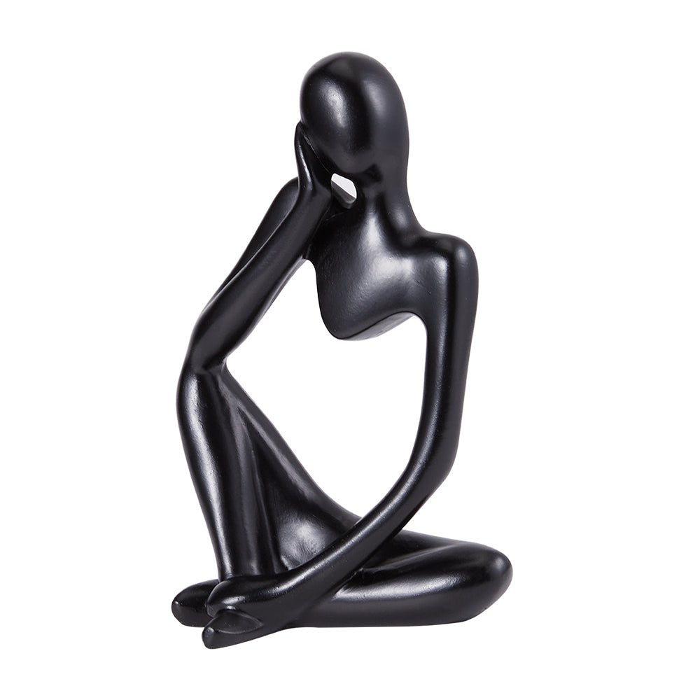 Abstract Resin Thinker Statue 13cm Black