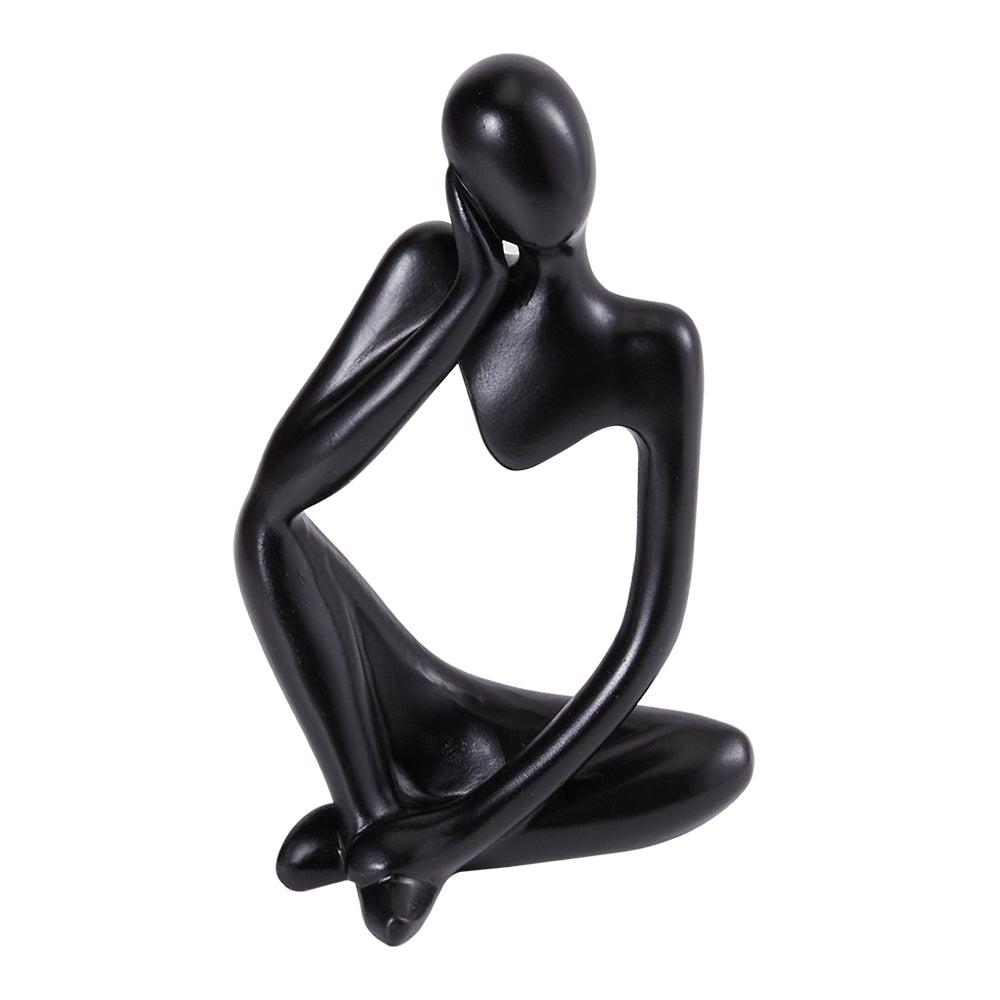 Abstract Resin Thinker Statue 13cm Black