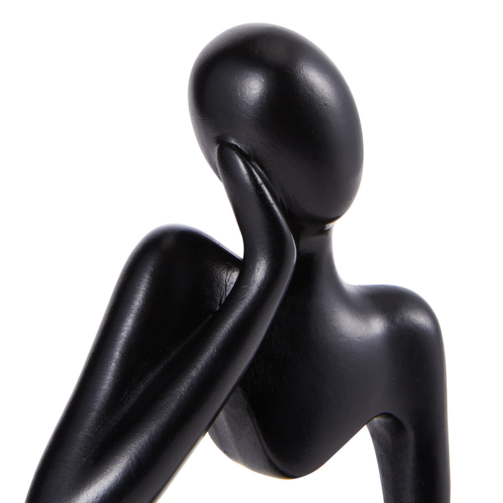 Abstract Resin Thinker Statue 13cm Black