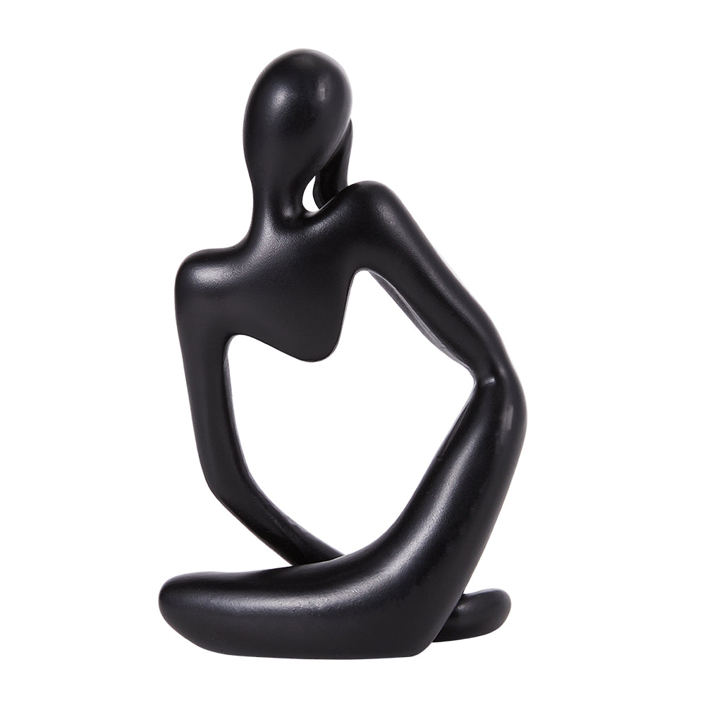 Abstract Resin Thinker Statue 13cm Black