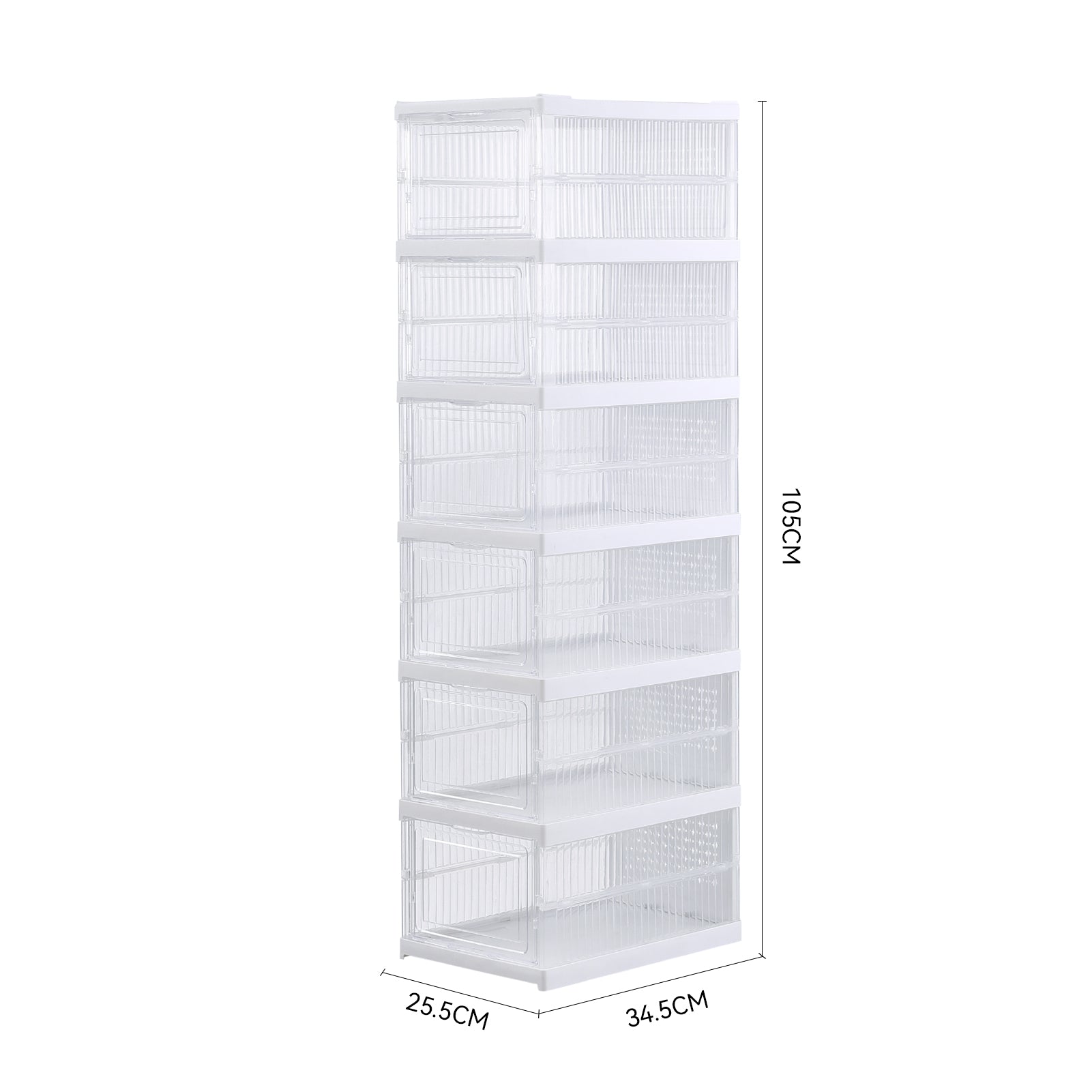 New 6 Tier Foldable Shoe Storage Box Transparent