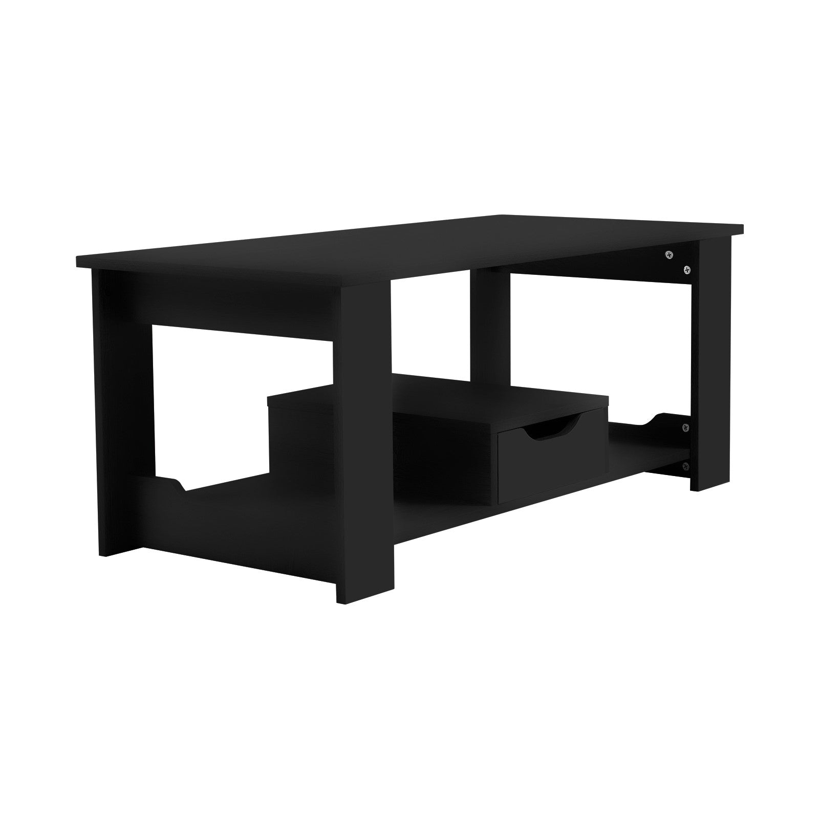 Black Coffee Table with Storage Small Tea Table Desk Wooden Living Room Furniture