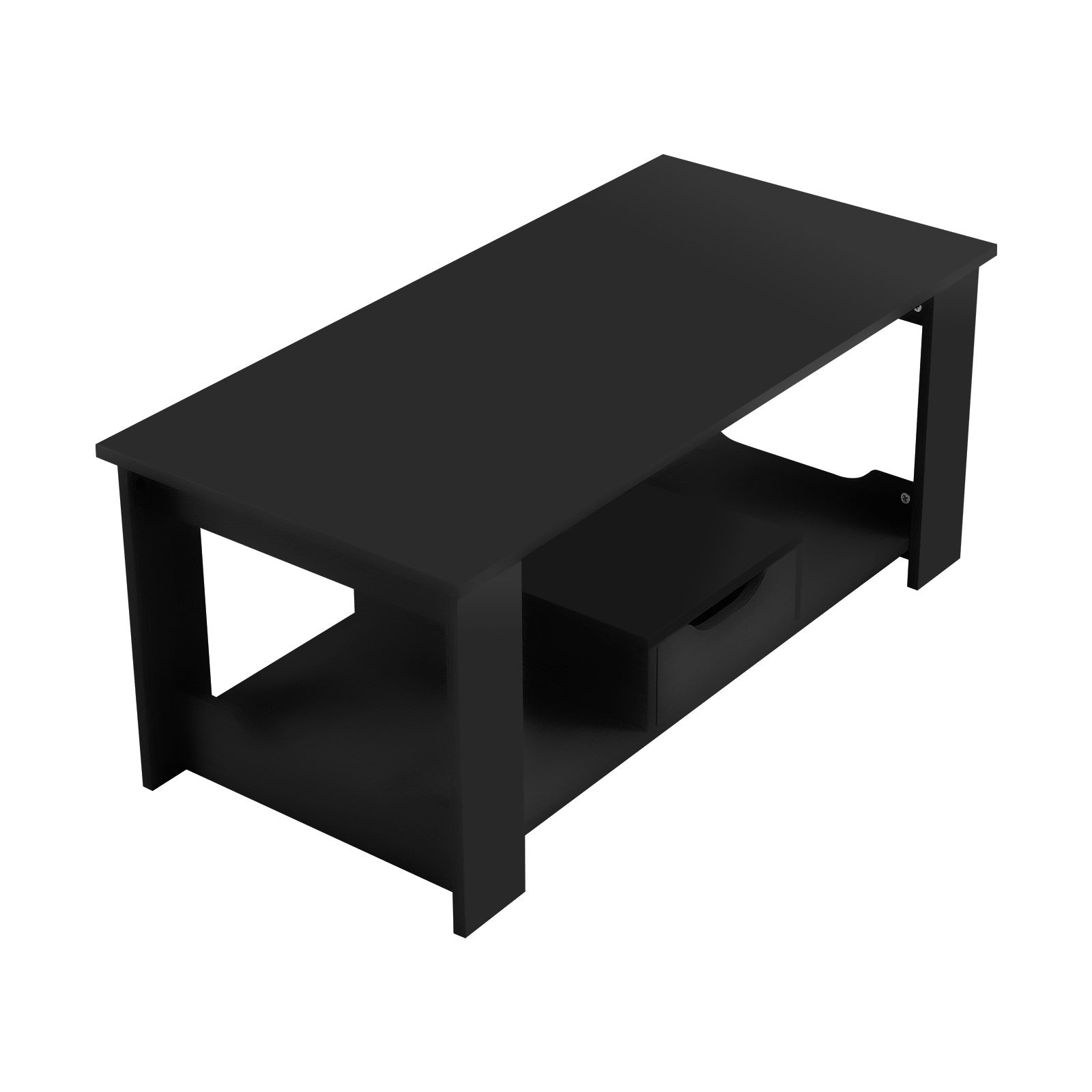 Black Coffee Table with Storage Small Tea Table Desk Wooden Living Room Furniture