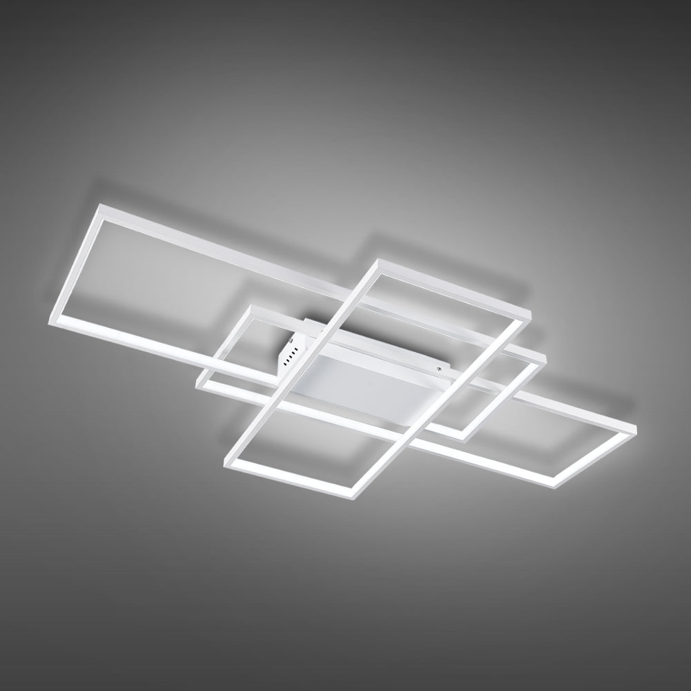 New Neutral Style Rectangular LED Semi Flush Ceiling Light Cool White