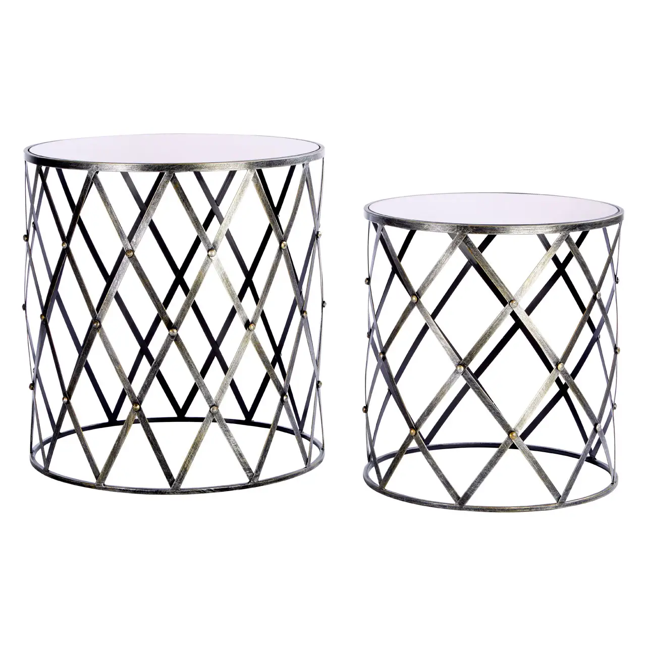 Set of Two Avantis Diamond Design Side Tables