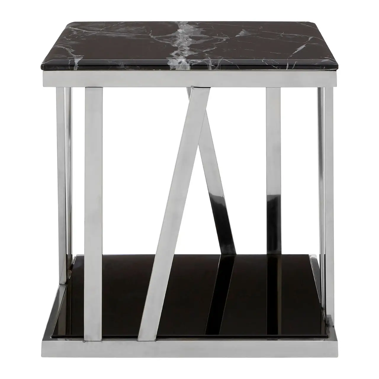 Ackley Side Table with Black Marble Top