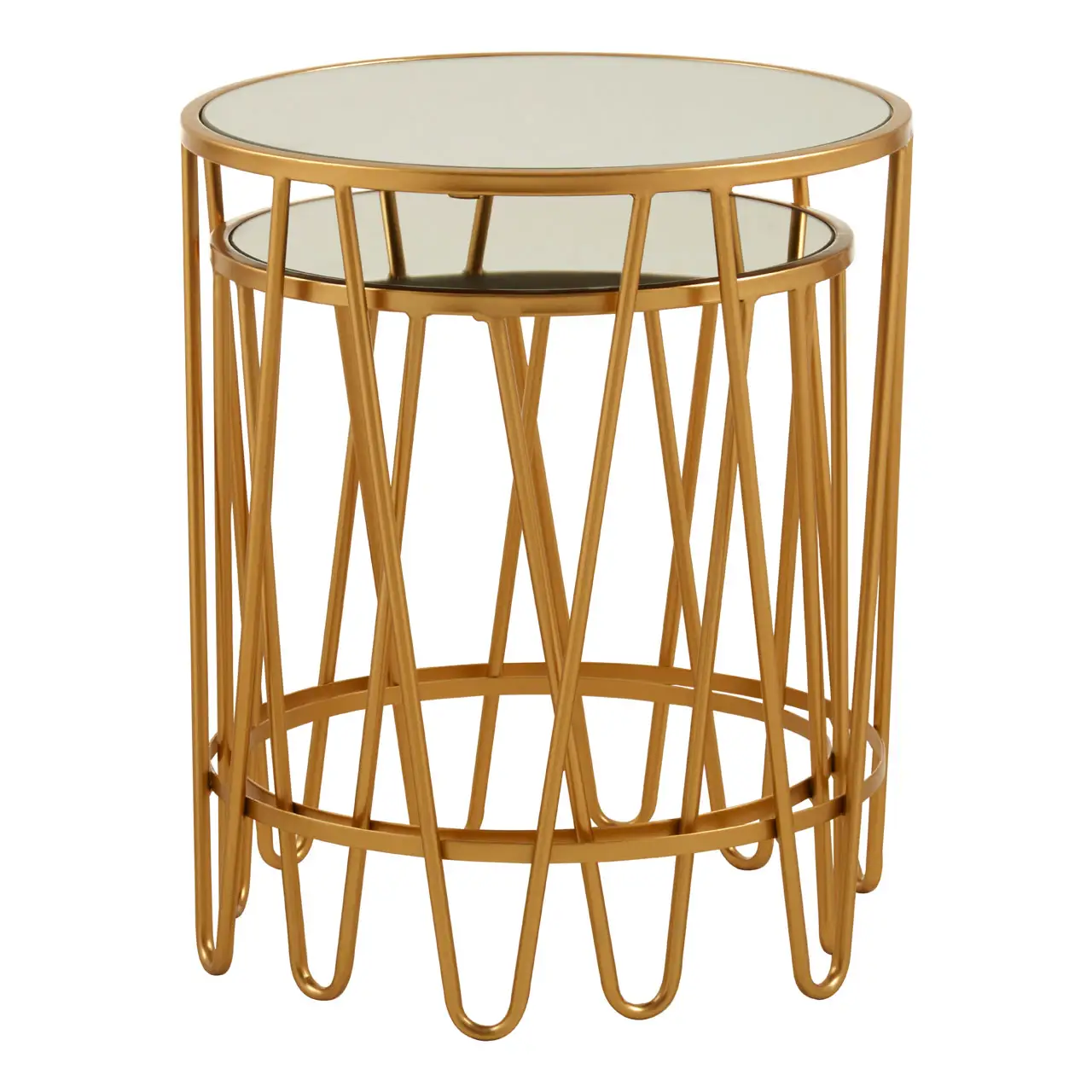 Avantis Set of Two Hairpin Design Side Tables