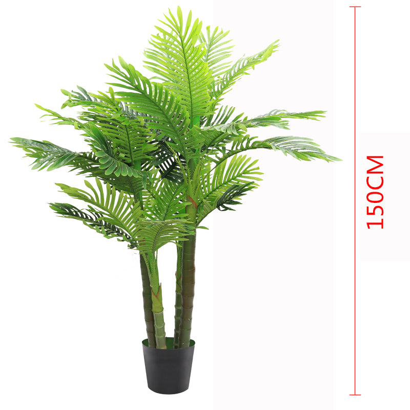 Set of 2 Artificial Potted Tropical Palm Tree 150cm H