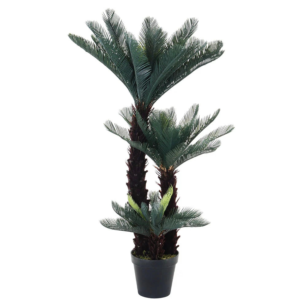 125cm H Artificial Triple Cycas Decorative Plant in Planter