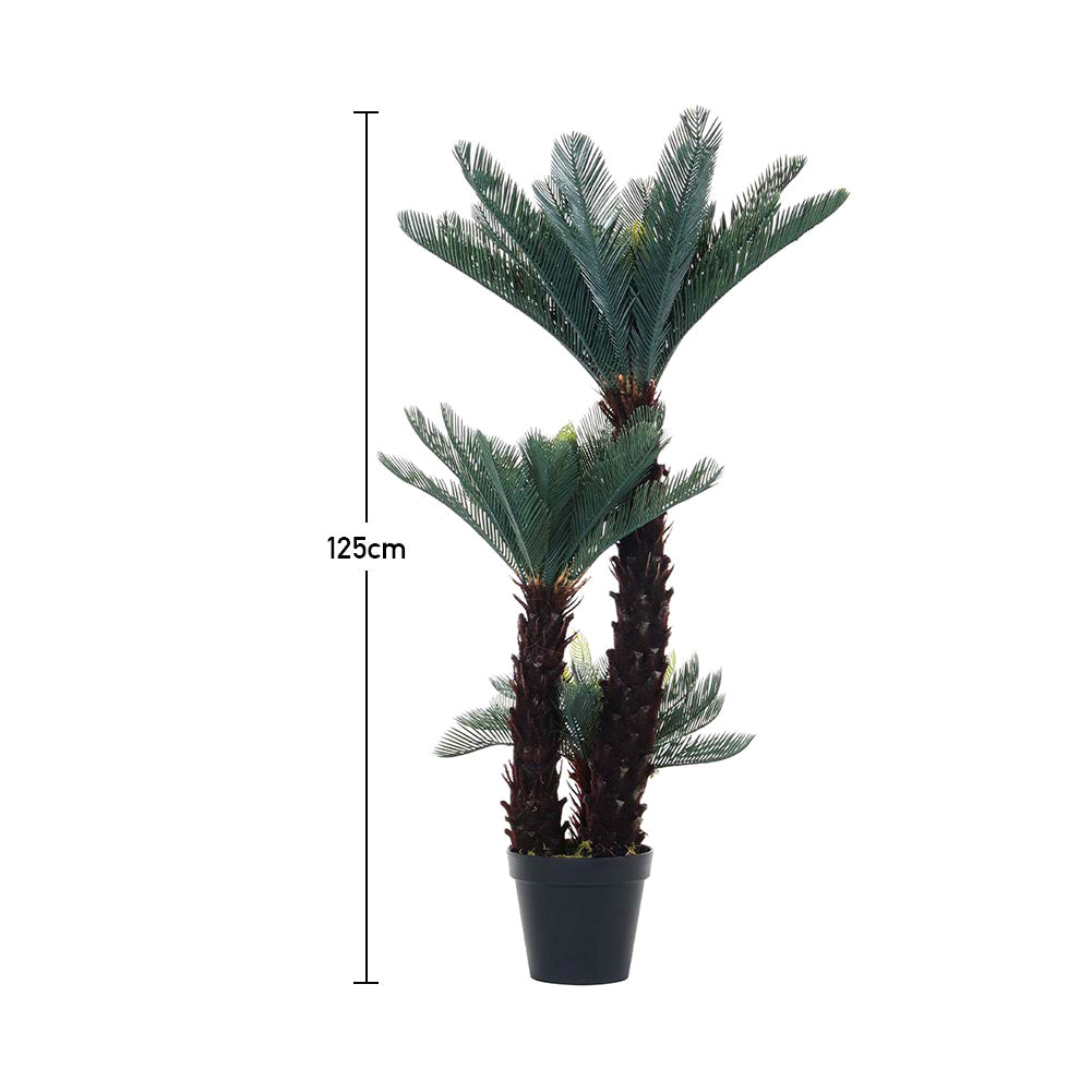 125cm H Artificial Triple Cycas Decorative Plant in Planter