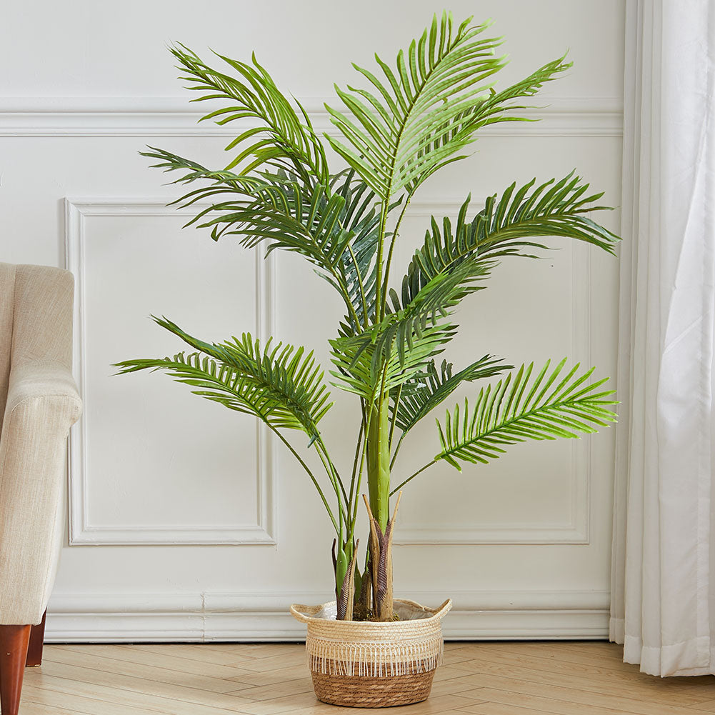 130cm Artificial Bamboo Palm Tree Plant in Pot Indoor Living Room Plant Decor